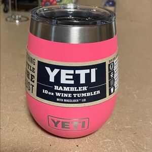 YETI Rambler 10oz Pink wine Tumbler with Magslider Lid. Brand new.